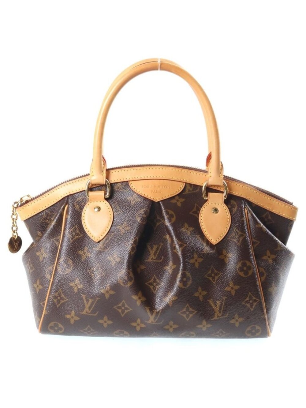 Louis Vuitton Monogram Tivoli PM Handbag Brown Leather Gold